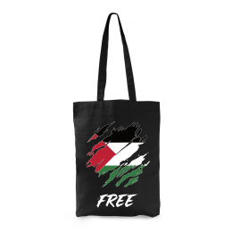 Bolsa algodón negra "Free"